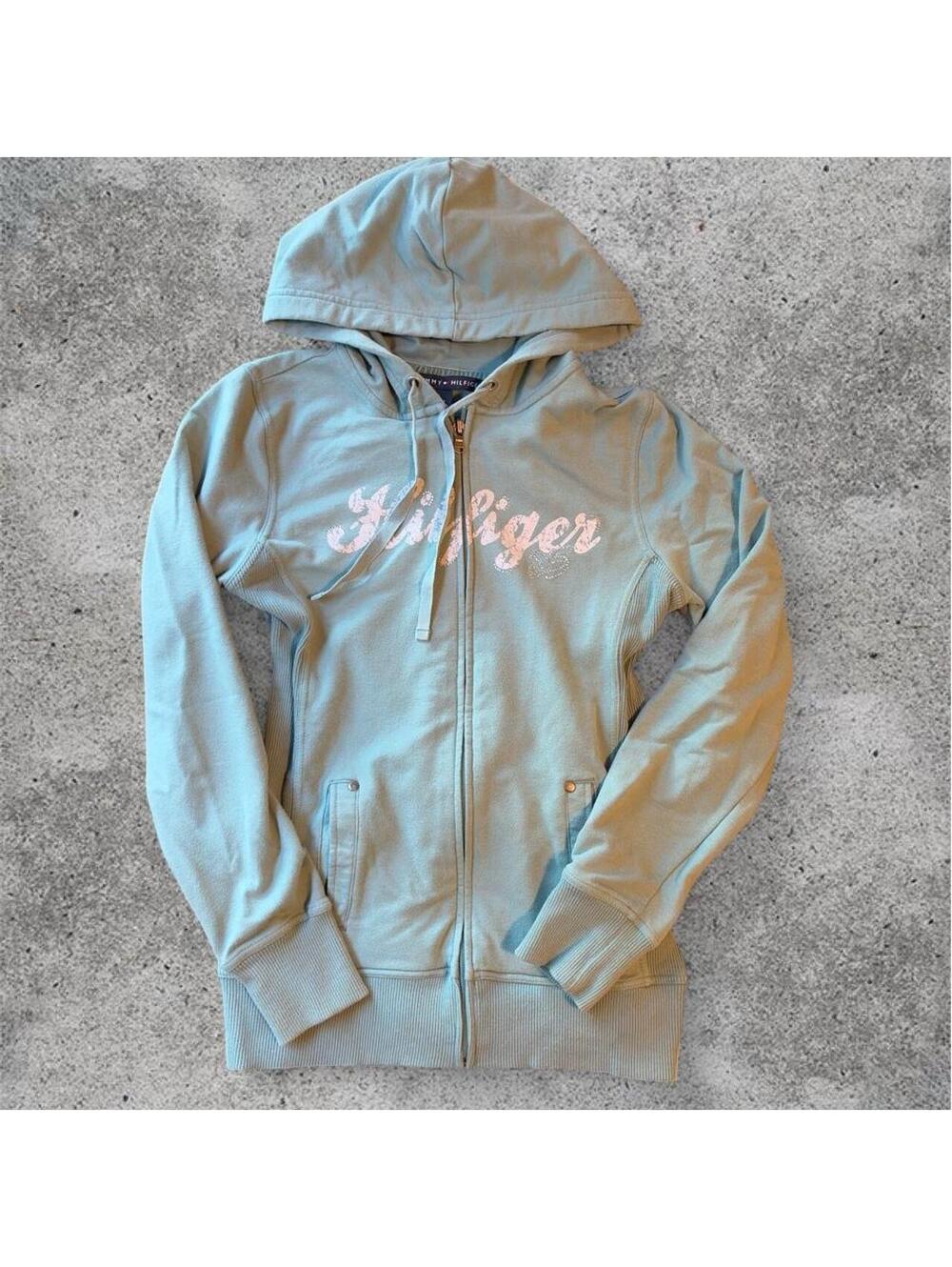 tommy hilfiger blue/teal zip up hoodie